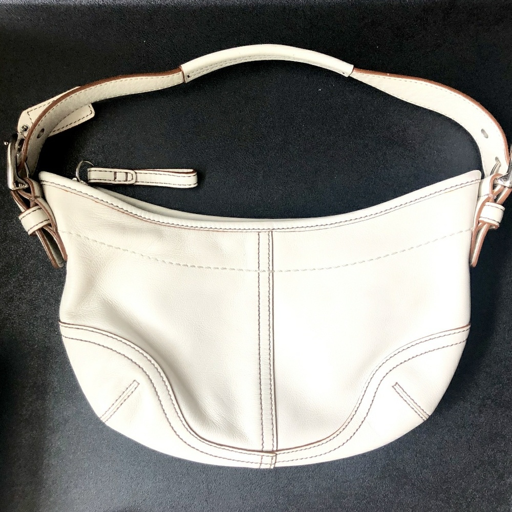 Authentic Cream Leather Coach Bag